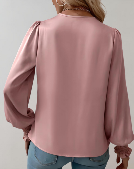 Ivyshape | Stylish Long Sleeve V-Neck Top for Women