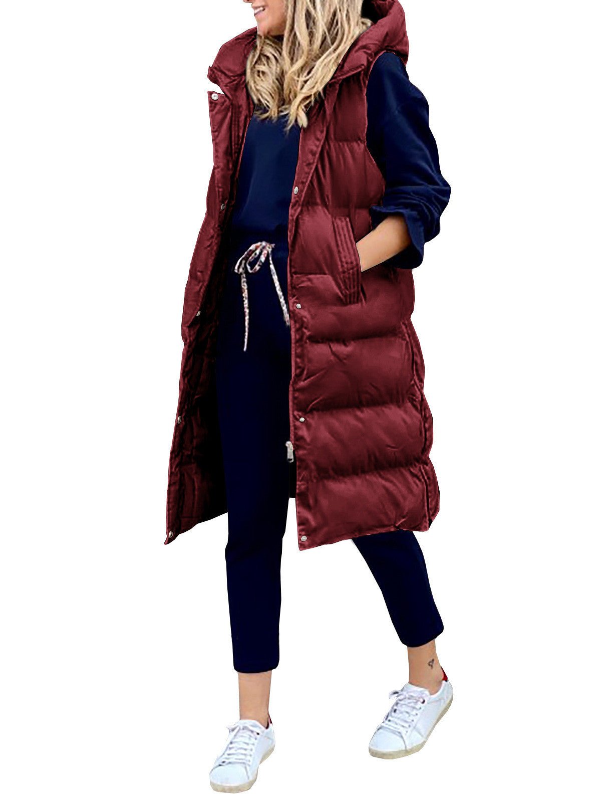 Ivyshape | Long Puffer Vest