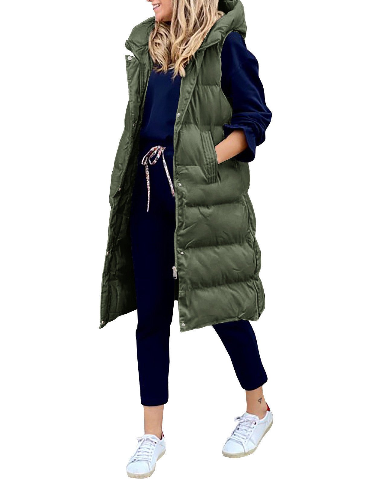 Ivyshape | Long Puffer Vest