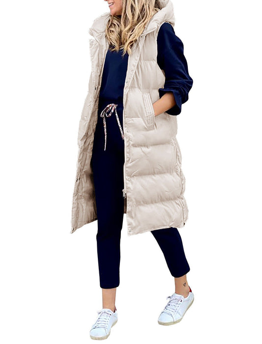 Ivyshape | Long Puffer Vest