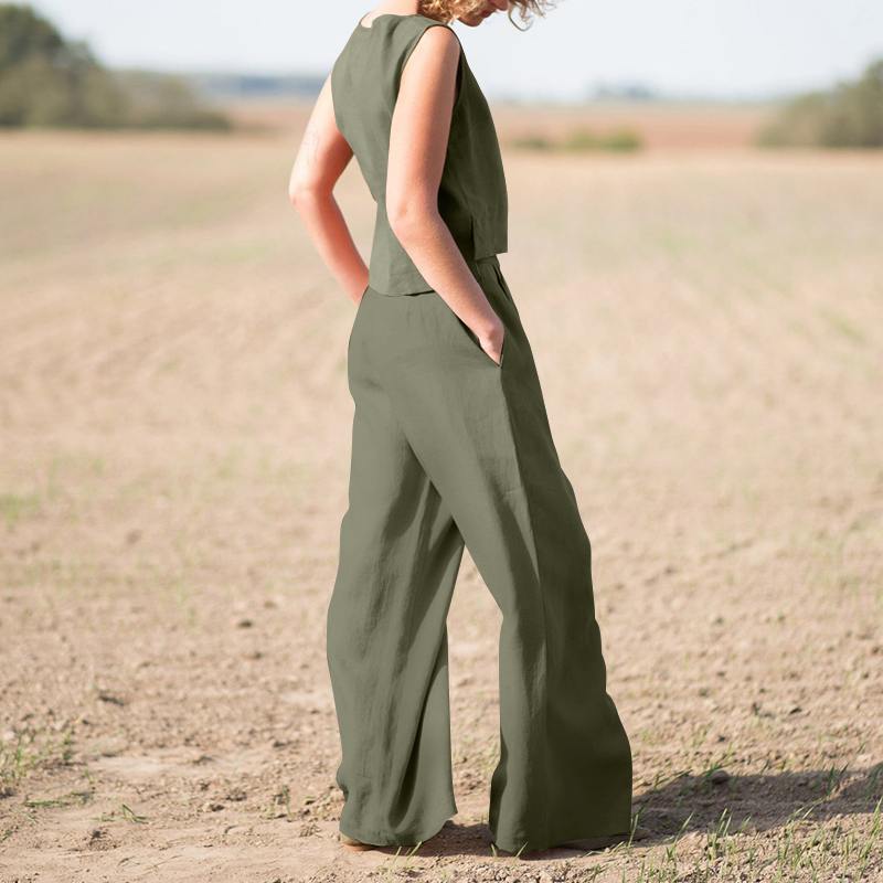 Vest Top + Wide-leg Pants Sets