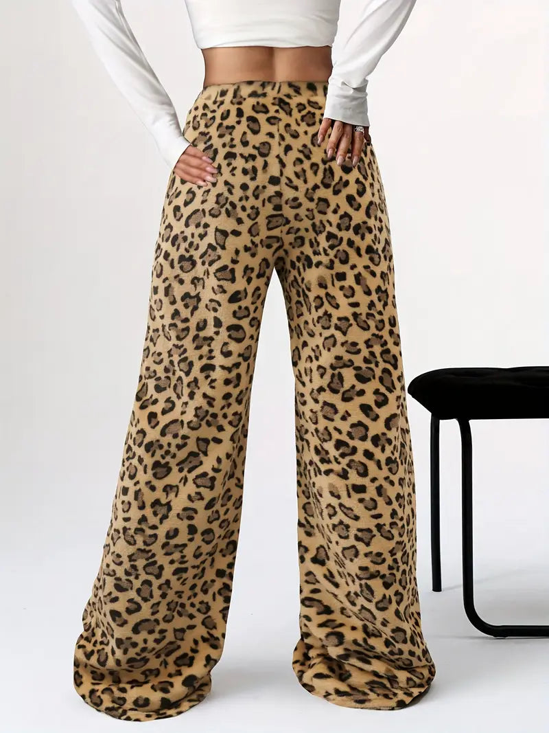 Ivyshape | Pants with Leopard Print