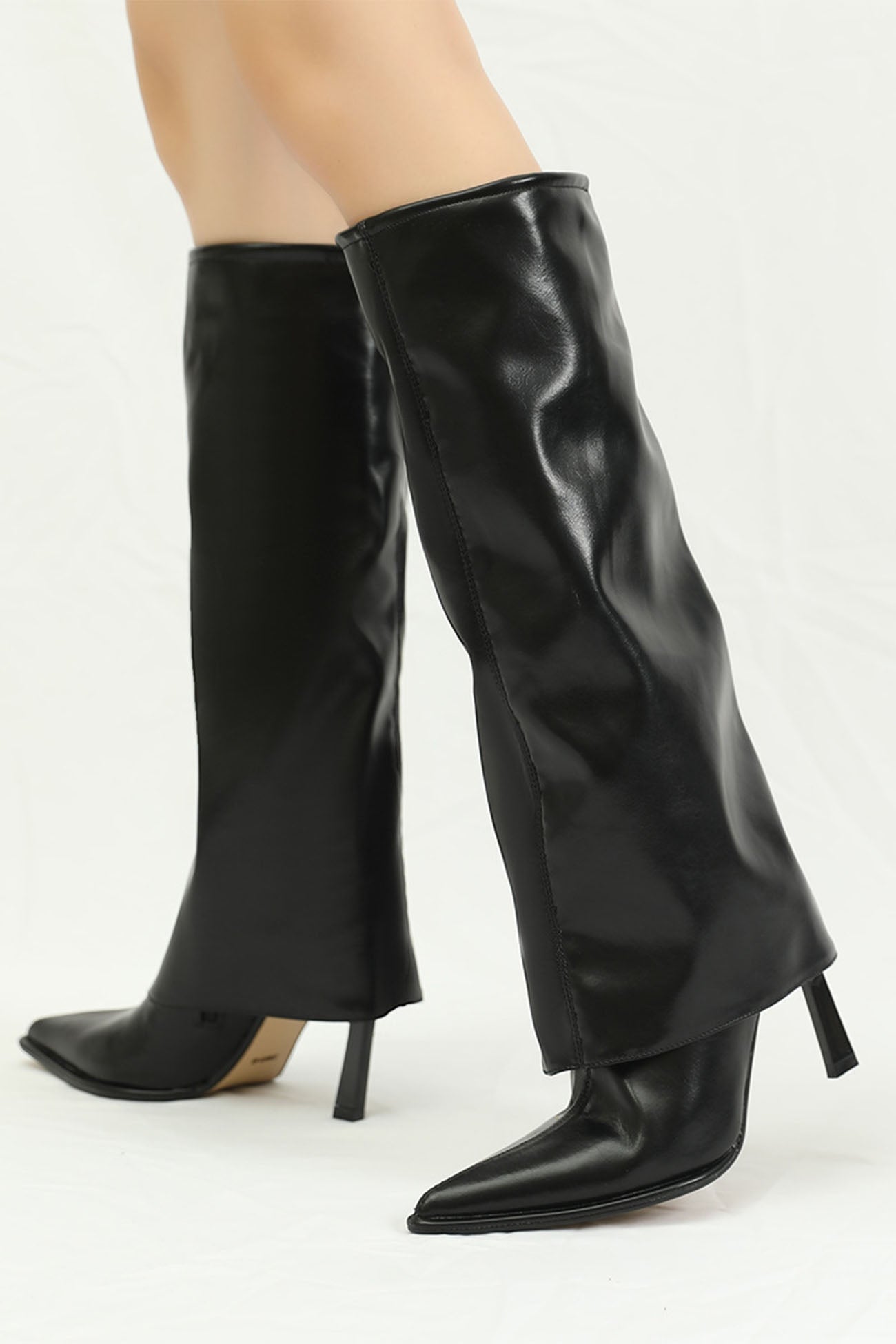 Toe Knee-High Trouser Boots