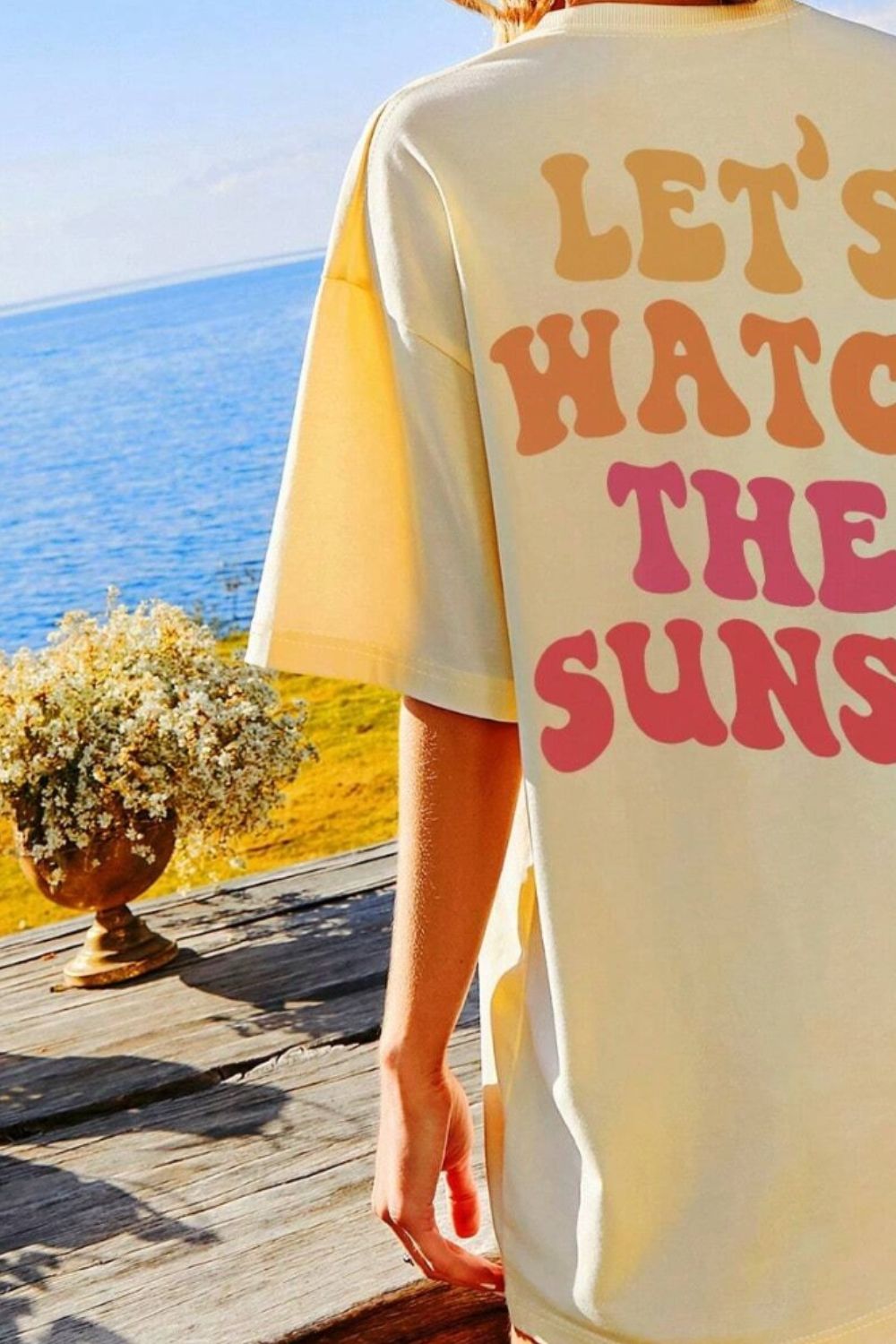 Ivyshape | Let'S Watch The Sunset Round Neck T-Shirt