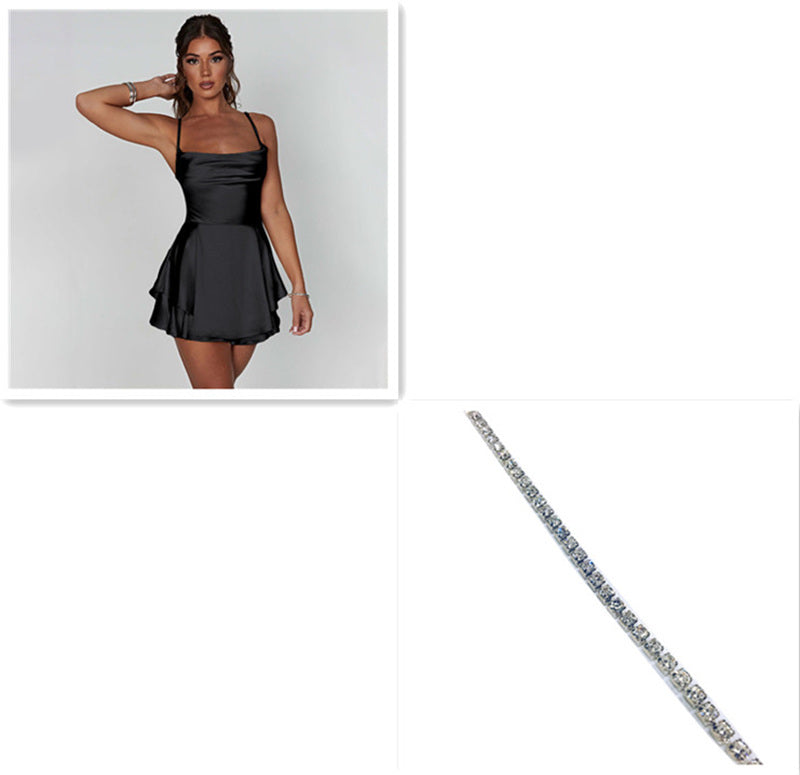 Ivyshape | Elegant Satin Backless A-Line Dress