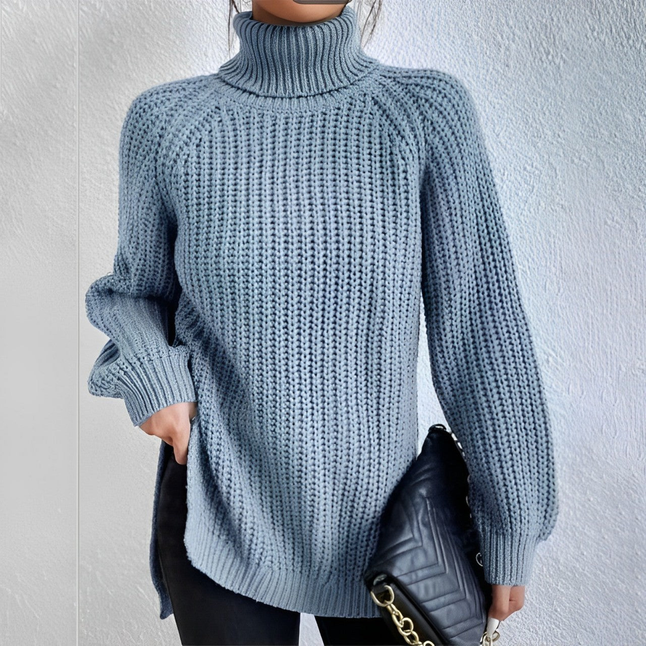 Ivyshape | Thick Turtleneck Sweater Made Of Cotton