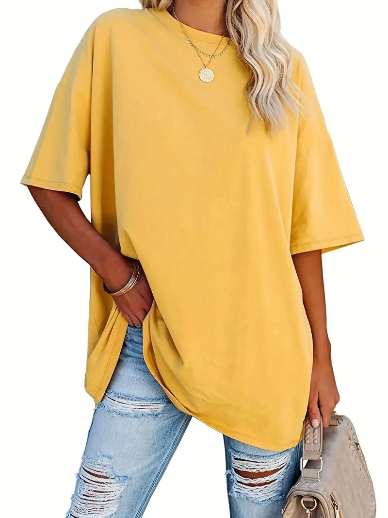 Ivyshape | Round Neck Basic T-Shirt