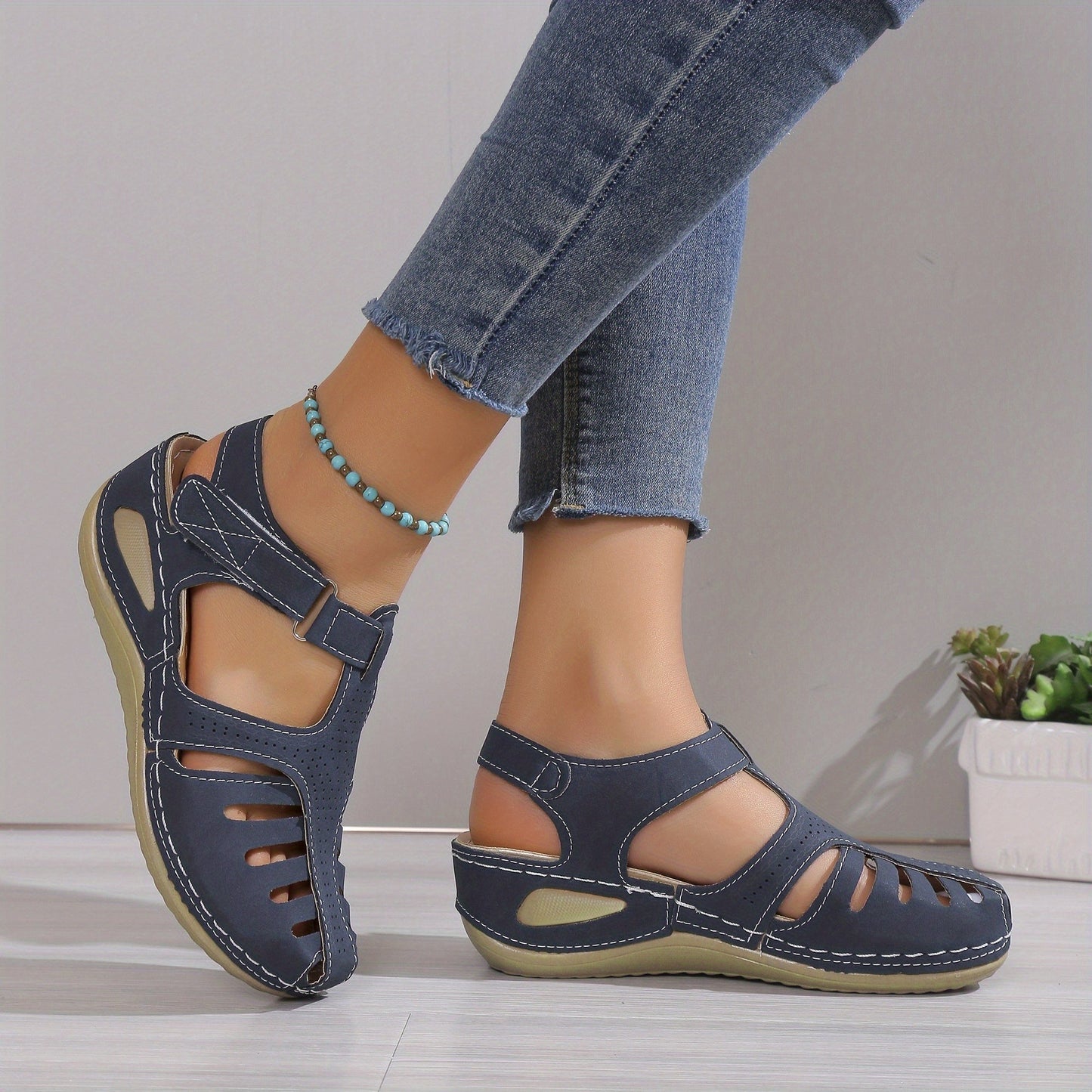 Ivyshape | Ankle Straps Wedge Sandals