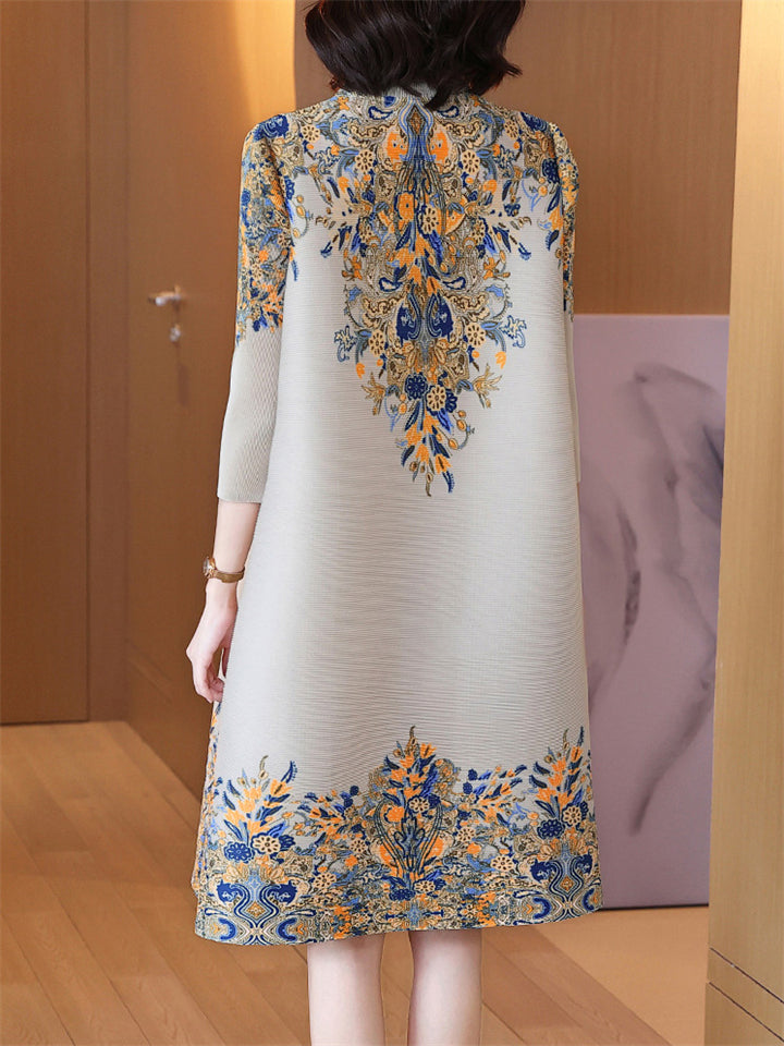 Women's Plus Size Chinese Style Printed Dress