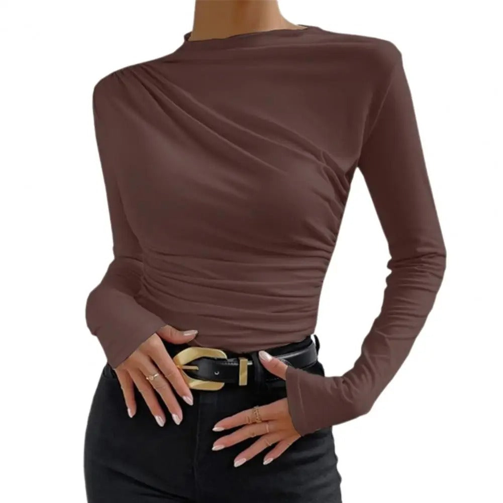 Sleek Long-Sleeve Slim Fit Pullover for Women