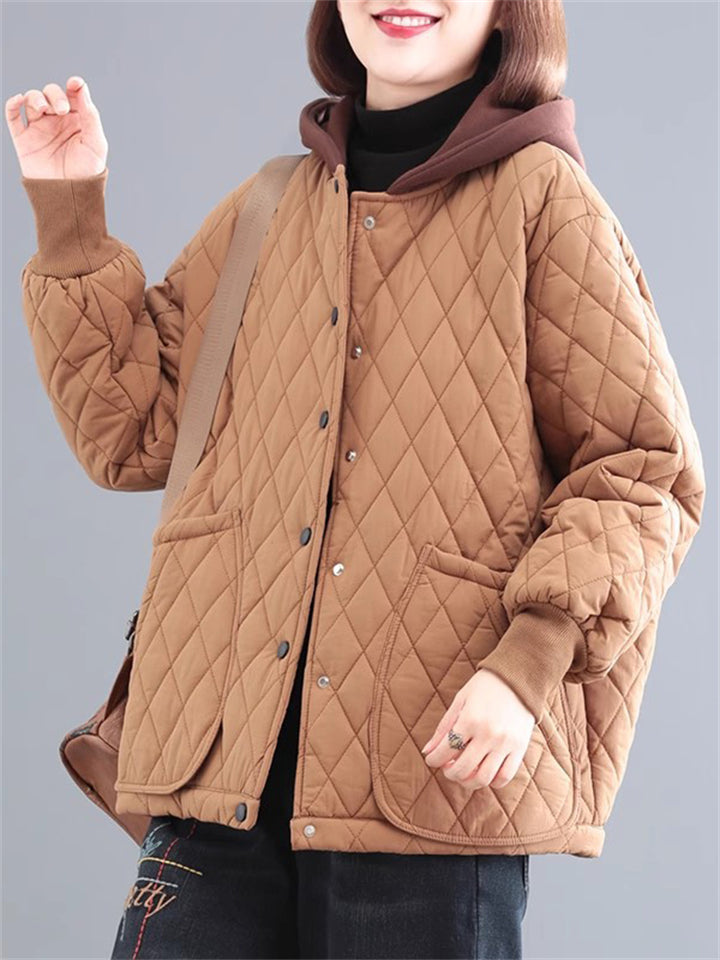 Winter Casual Rhombus Thickened Quilted Cotton Jacket