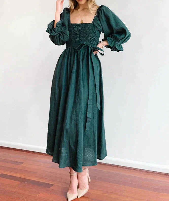 Ruffled Lantern Sleeves Multi-wear Dress