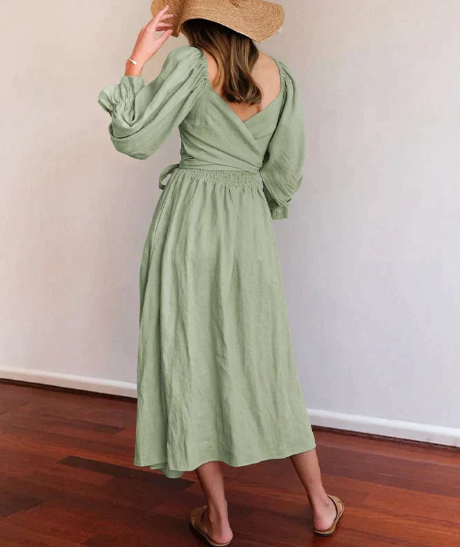 Ruffled Lantern Sleeves Multi-wear Dress