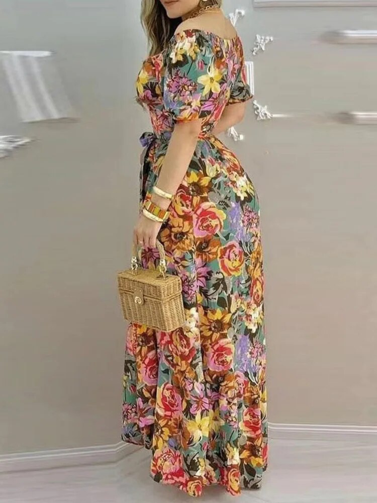 Summer Elegant Split Floral Maxi Dress | Perfect for Casual Days