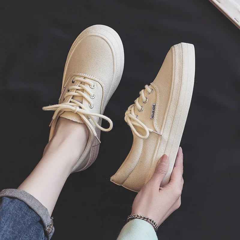 Colorful Lace-Up Canvas Sneakers for Women