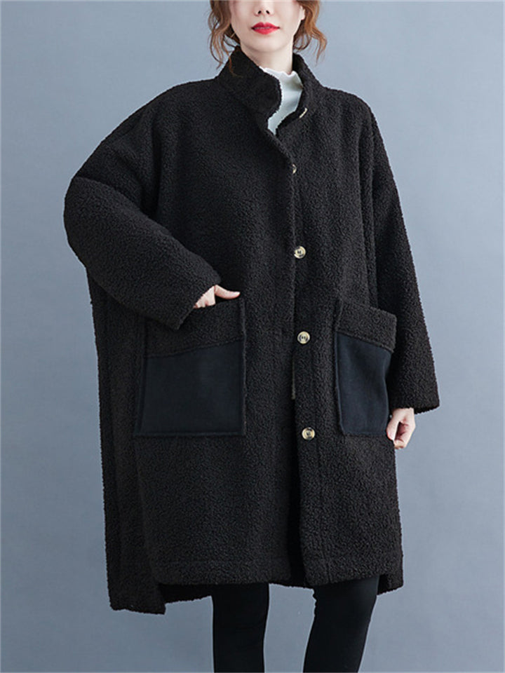 Women's Oversized Warm Fluffy Faux Cashmere Coat