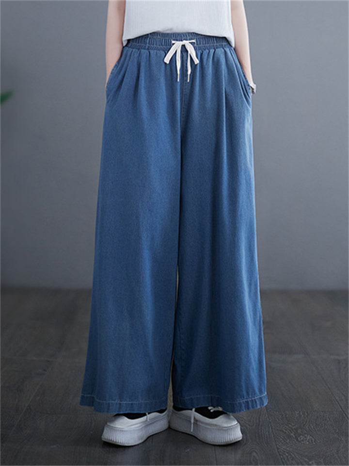 Simple Loose Spring Summer Blue Jeans for Ladies