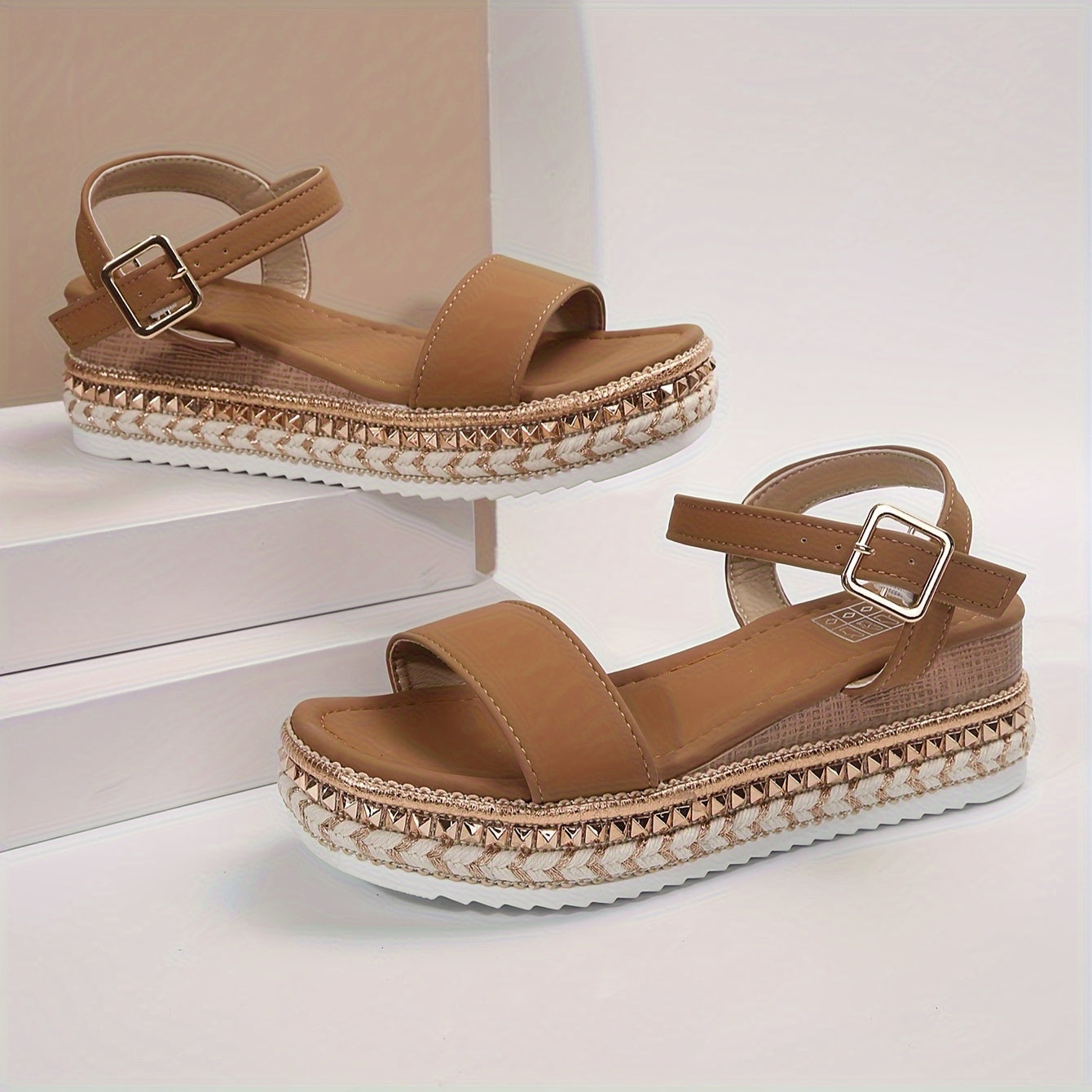 Ivyshape | Elegant Women's Buckled Comfort Platform Sandals