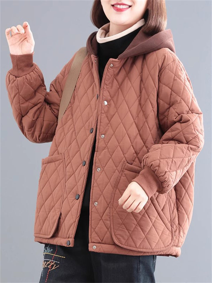 Winter Casual Rhombus Thickened Quilted Cotton Jacket