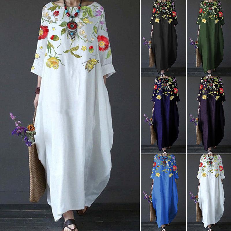 Summer Retro Style Long Dress | Ideal for Summer