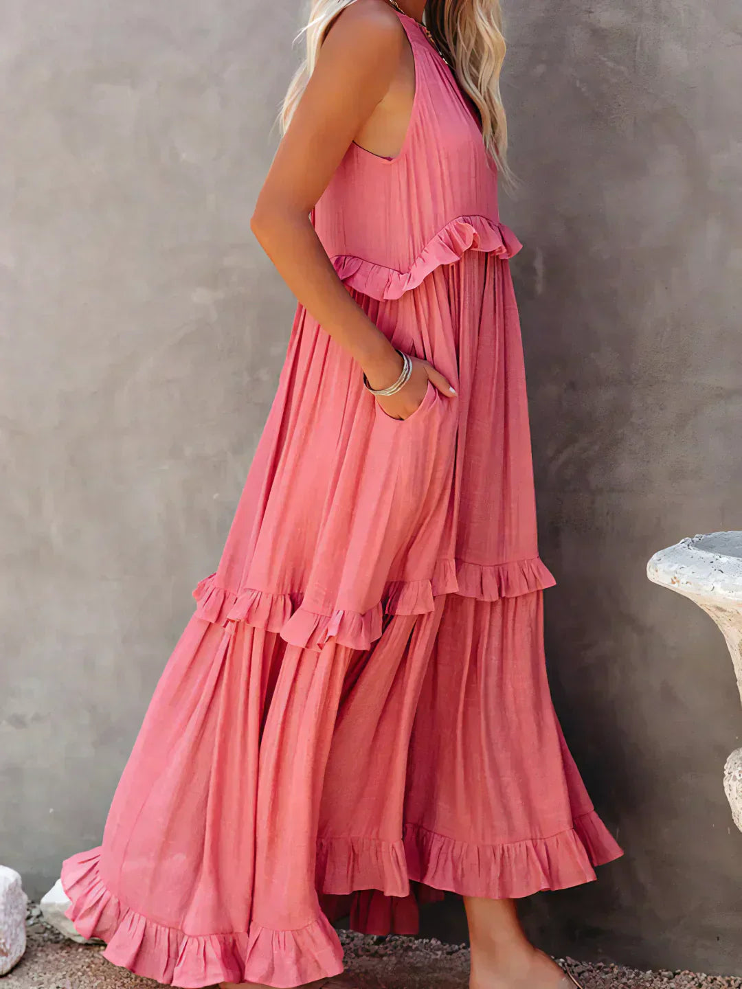 Ivyshape | Tiered Ruffle Maxi Dress