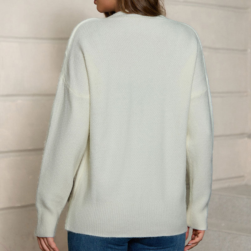 Ivyshape | Women'sLong-Sleeve Pullover Sweater Top Fashionable and Stylish