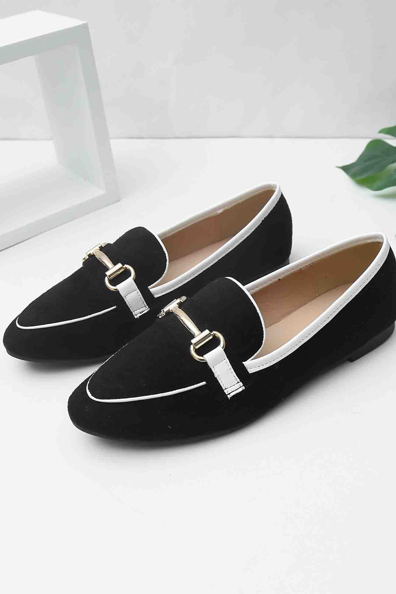 Suede Chain Loafers