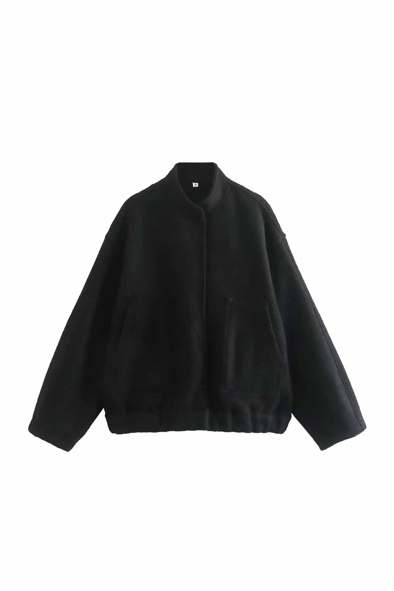 Stand Collar Button Pocket Jacket