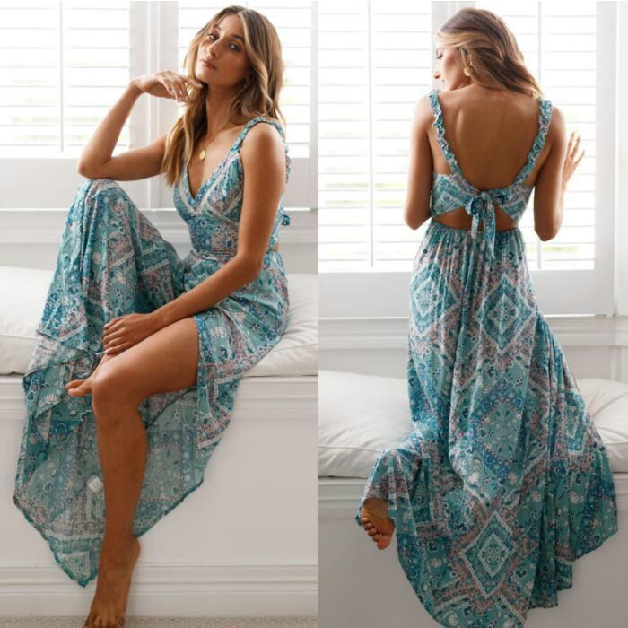 Ivyshape | Women's Low Back Dress Maxi