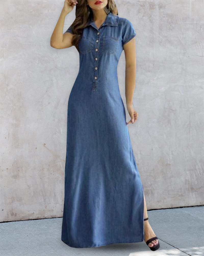 Summer Denim Maxi Dress | Ideal for Summer