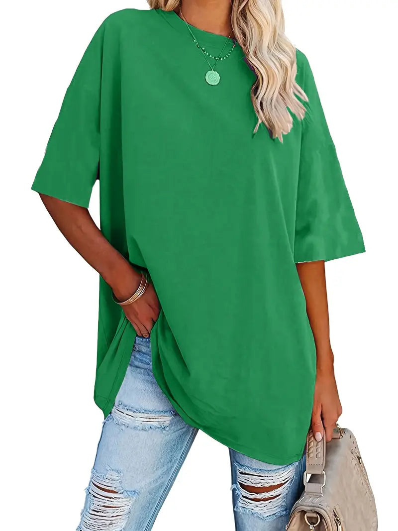 Ivyshape | Round Neck Basic T-Shirt