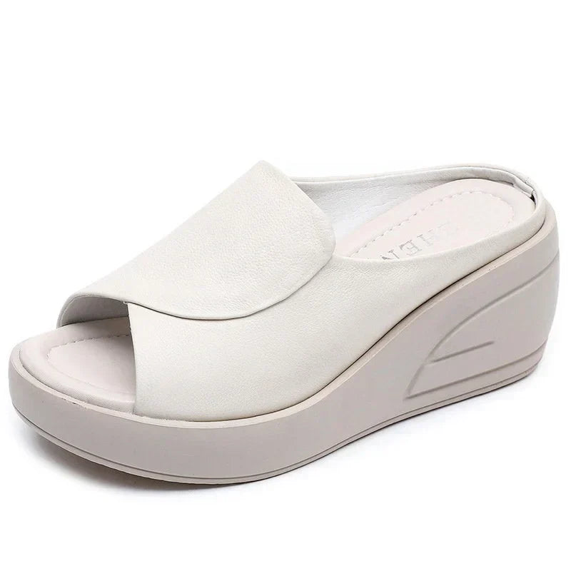 Ivyshape | Women's Flat Wedge Sandals Plain