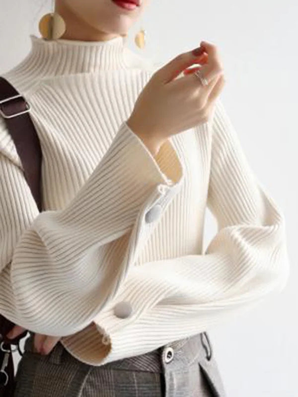 Ivyshape | Warmer Loose Turtleneck Sweater for Women