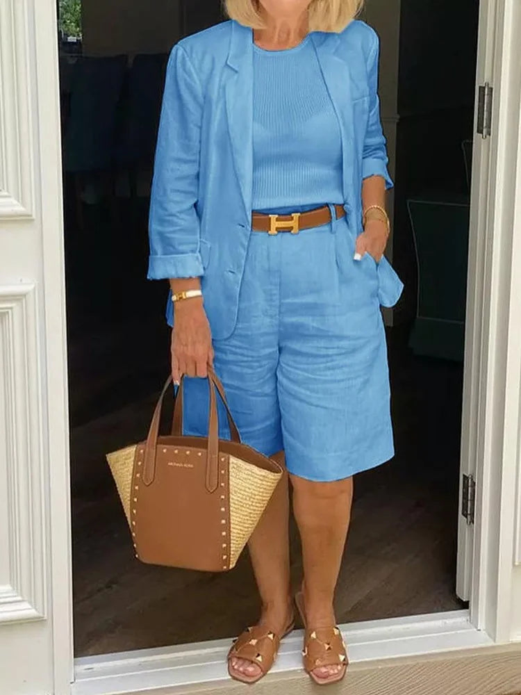 Ivyshape | Cotton & Linen Two-Piece