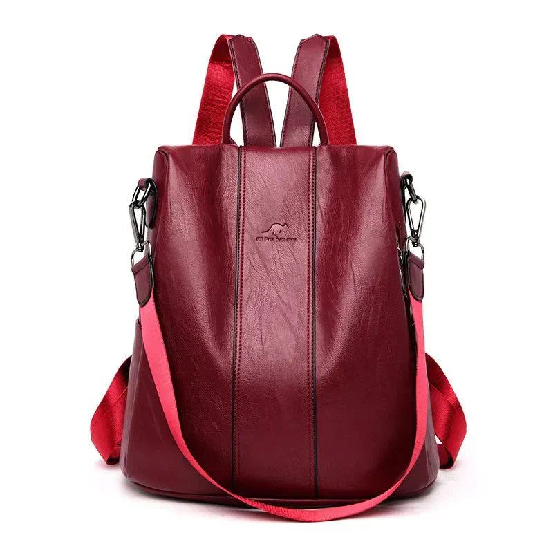 Ivyshape | Women's Leather Backpack with Thick and Durable PU Leather, Soft Carrying Straps, Multiple Zipper Pockets