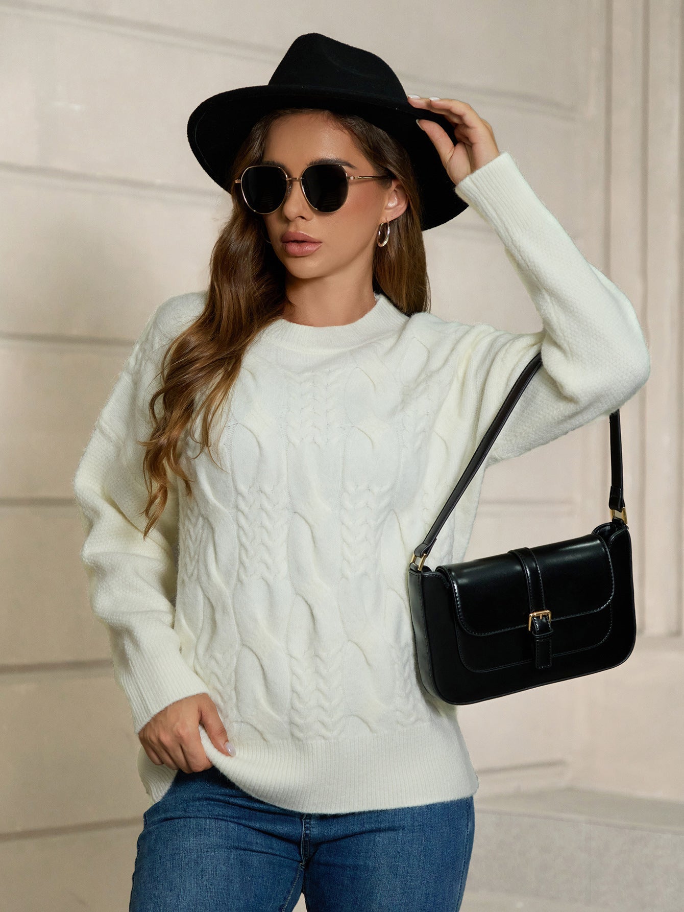 Ivyshape | Women'sLong-Sleeve Pullover Sweater Top Fashionable and Stylish