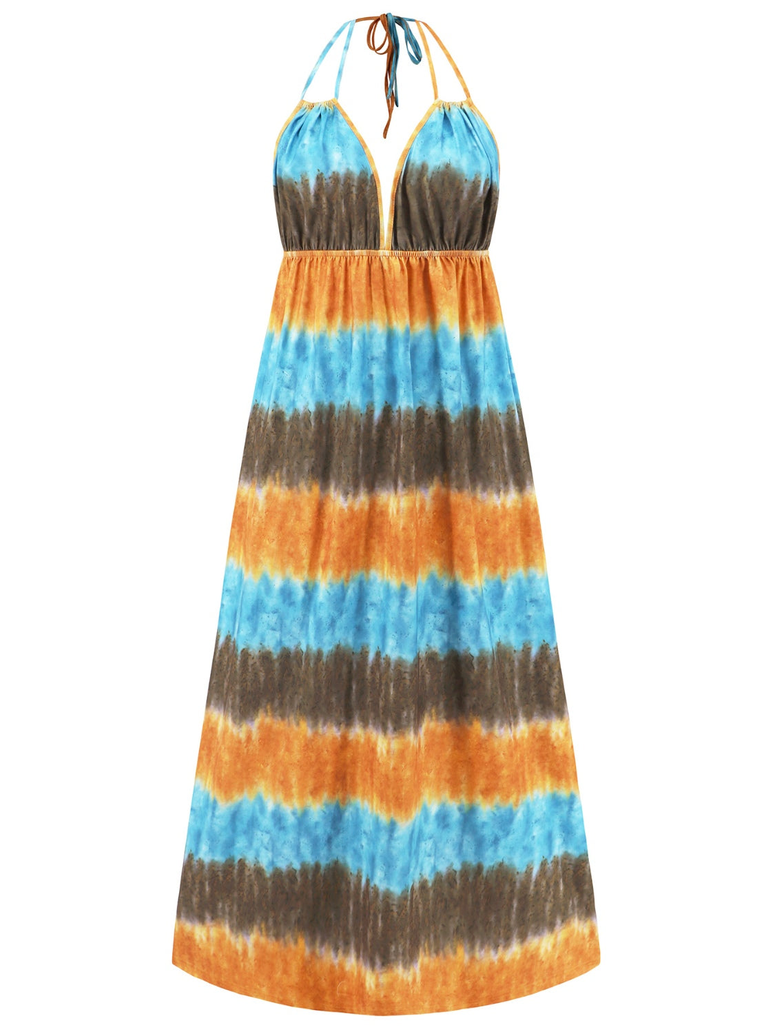 Ivyshape | Tie-Dye Halter Neck Sleeveless Dress