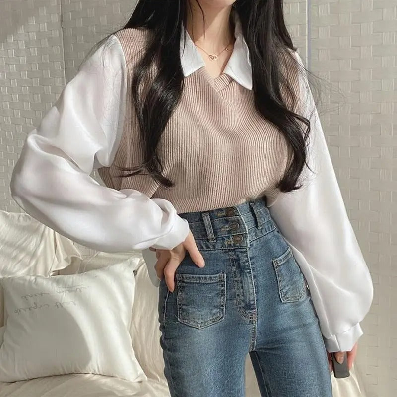 Unique Two-Piece Polo Blouse for Women