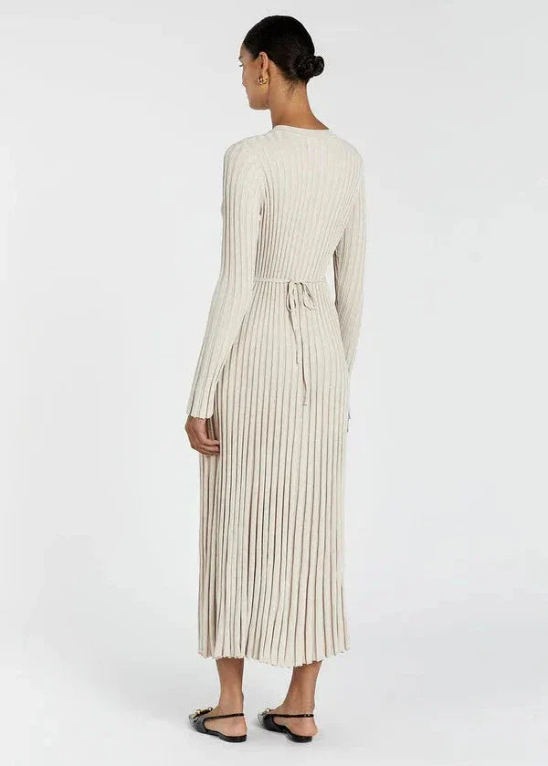 Ivyshape | Pleated Ribbed Midi Dress