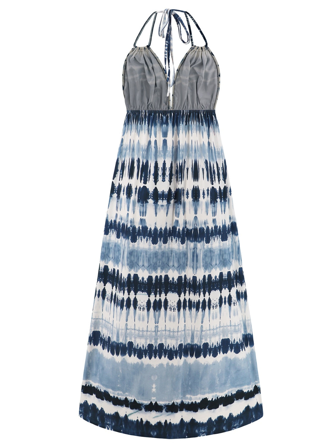 Ivyshape | Tie-Dye Halter Neck Sleeveless Dress