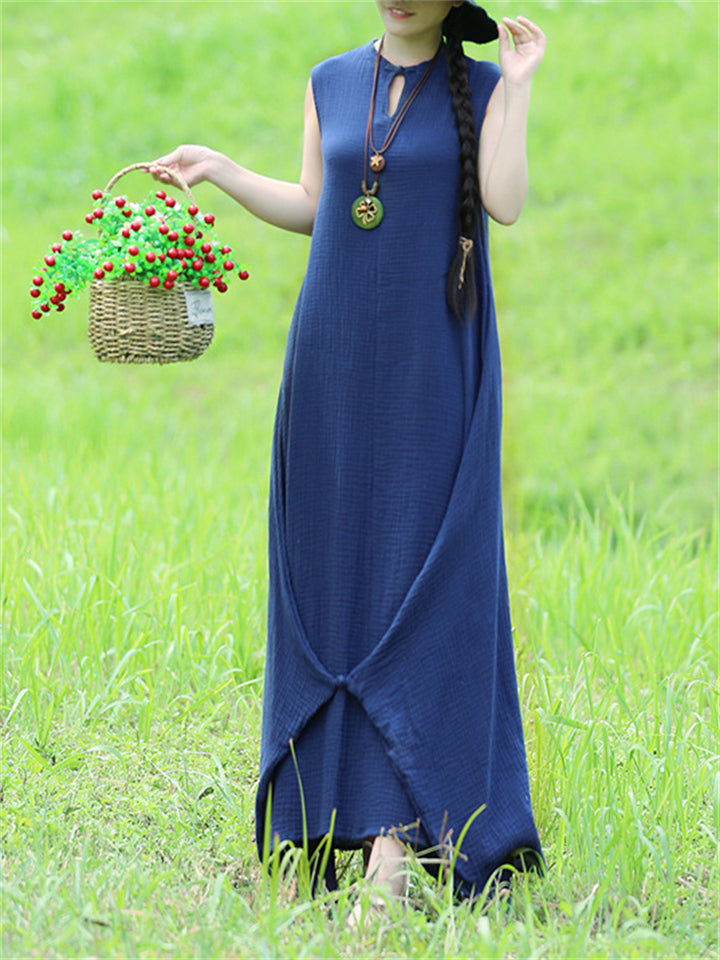 Holiday Picnic Simple Plain Dress for Women