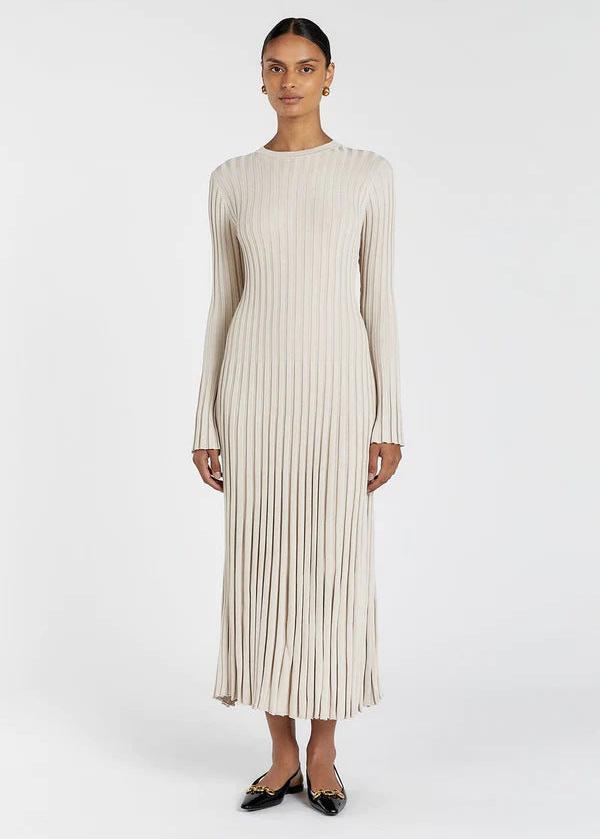 Ivyshape | Pleated Ribbed Midi Dress