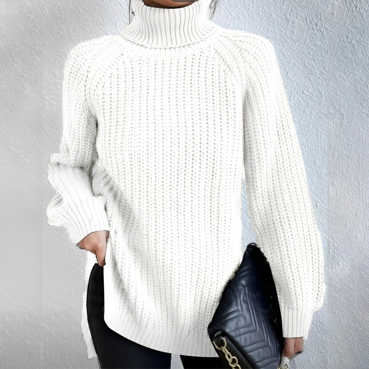 Ivyshape | Thick Turtleneck Sweater Made Of Cotton