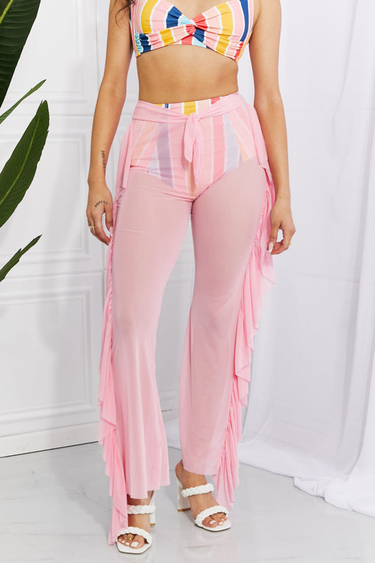 Ivyshape | West Swim Bring Me To The Beach Mesh Ruffle Cover-Up Pants