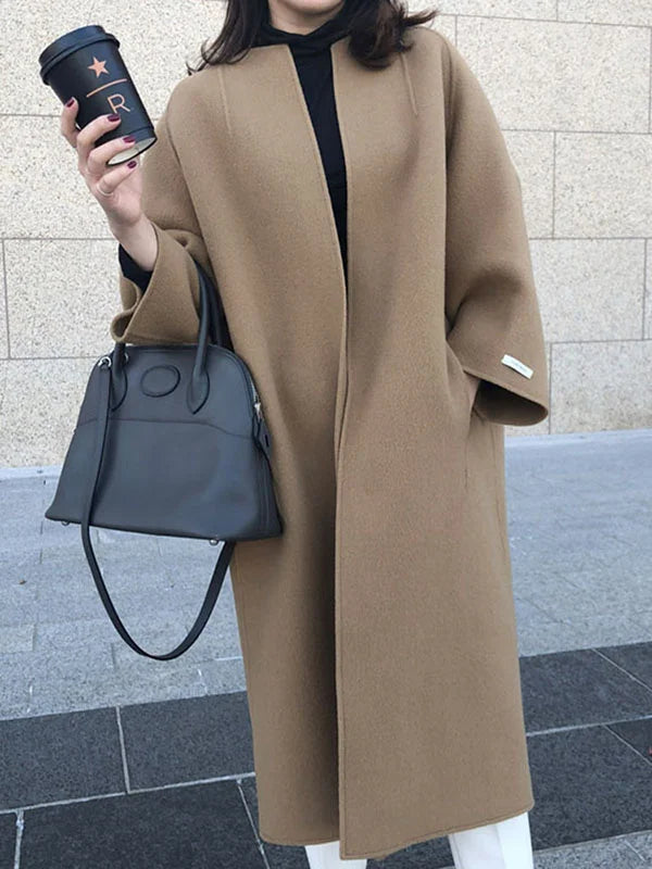 Ivyshape | Longer Wool Coat for Women