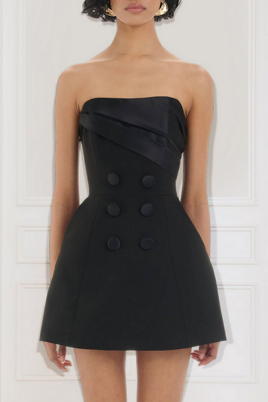 Ivyshape | Strapless Black Dress