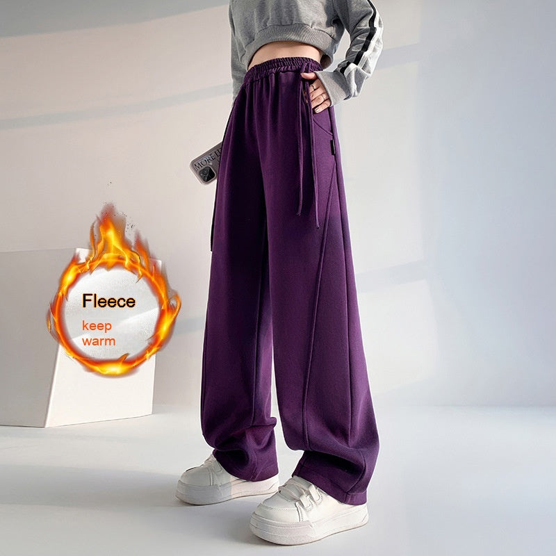 Ivyshape | Multi-Color Straight Wide Leg High-Waist Casual Banana Pants