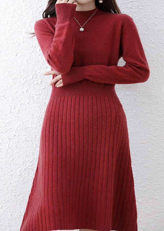 Ivyshape | Wool Ribbed Midi Dress