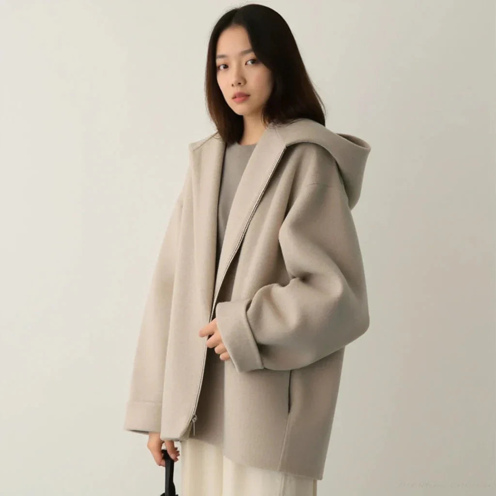 Ivyshape | Wool Coat with Zipper