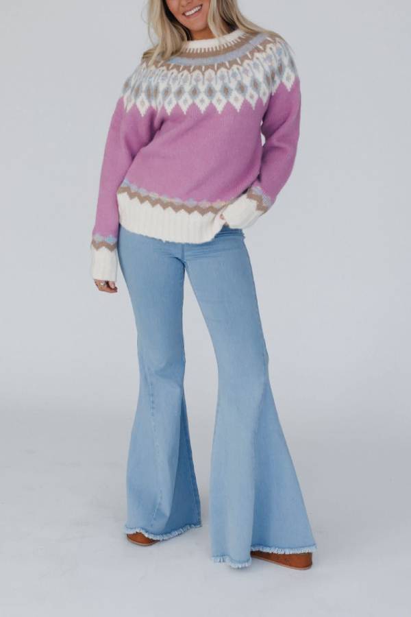 Ivyshape | Thickened Round Neck Long Sleeve Knitted Sweater